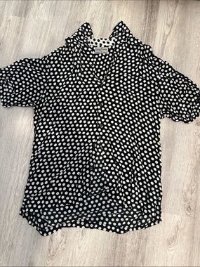 Kenny Flowers Black and White Polka Dot Button-Up Shirt